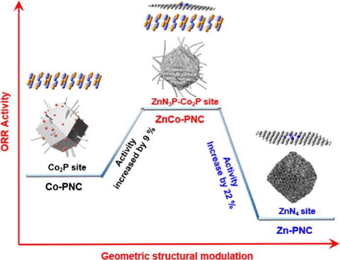 Modulating the electronic structure of zinc single atom catalyst by P/N coordination and Co2P supports for efficient oxygen reduction in Zn-Air battery