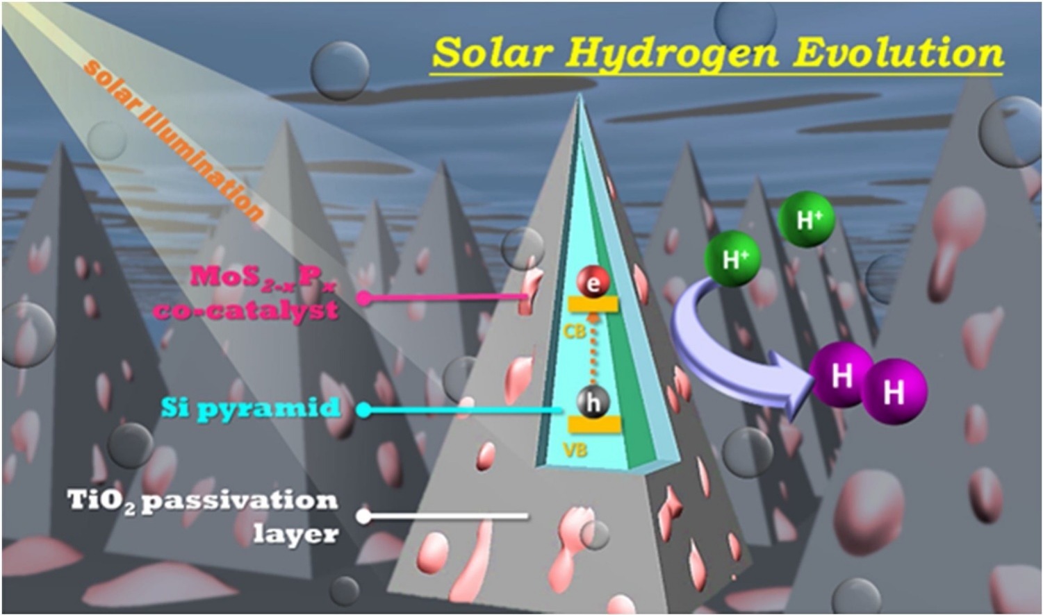 Phosphorous-doped molybdenum disulfide anchored on silicon as an efficient catalyst for photoelectrochemical hydrogen generation