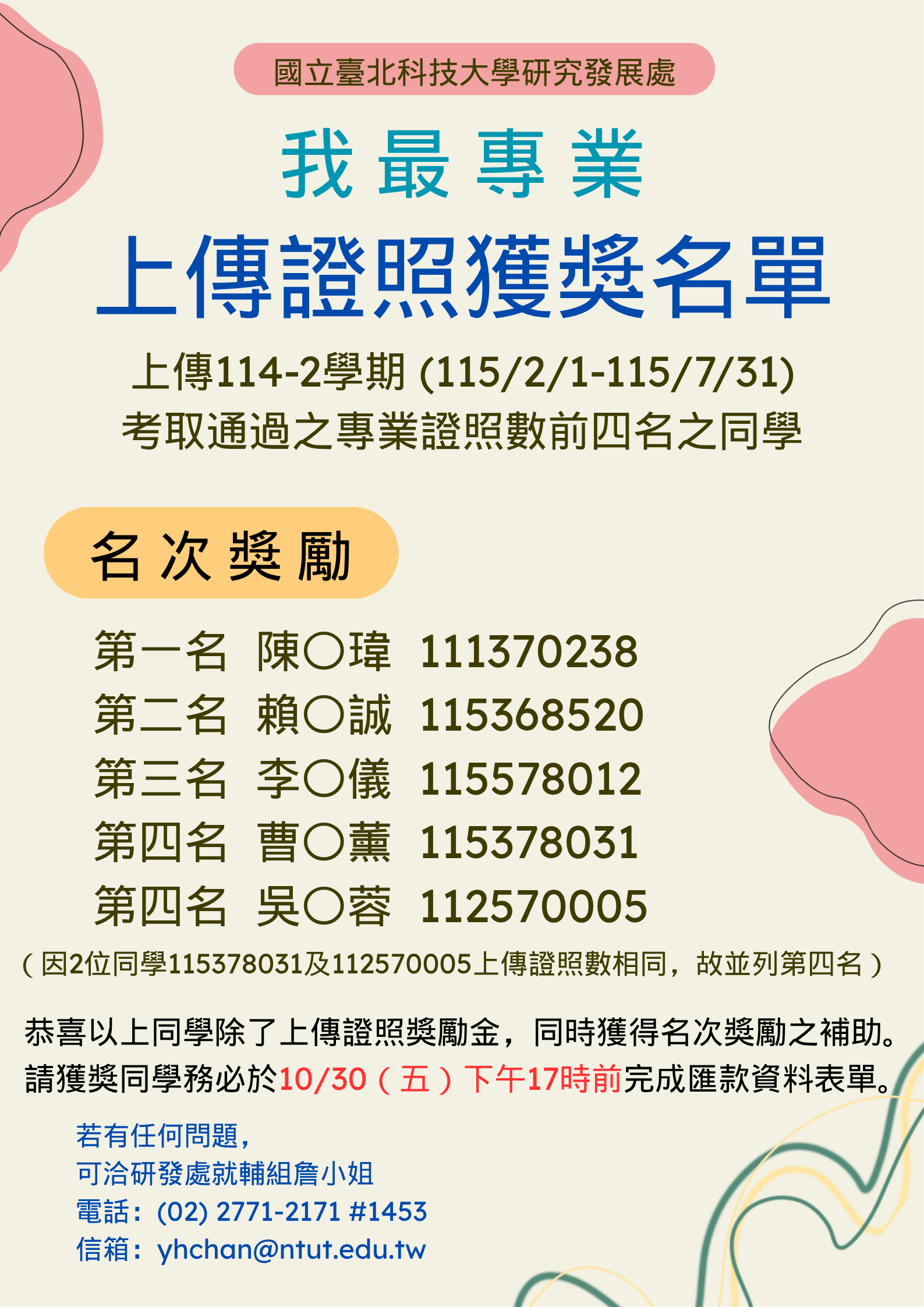 名次獎勵